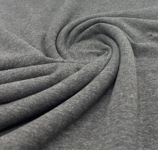 Dark Grey Cotton Stretch Jersey 200 GSM 95/5 Lycra 4 Way Stretch
