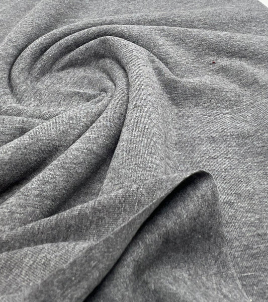 Dark Grey Cotton Stretch Jersey 200 GSM 95/5 Lycra 4 Way Stretch