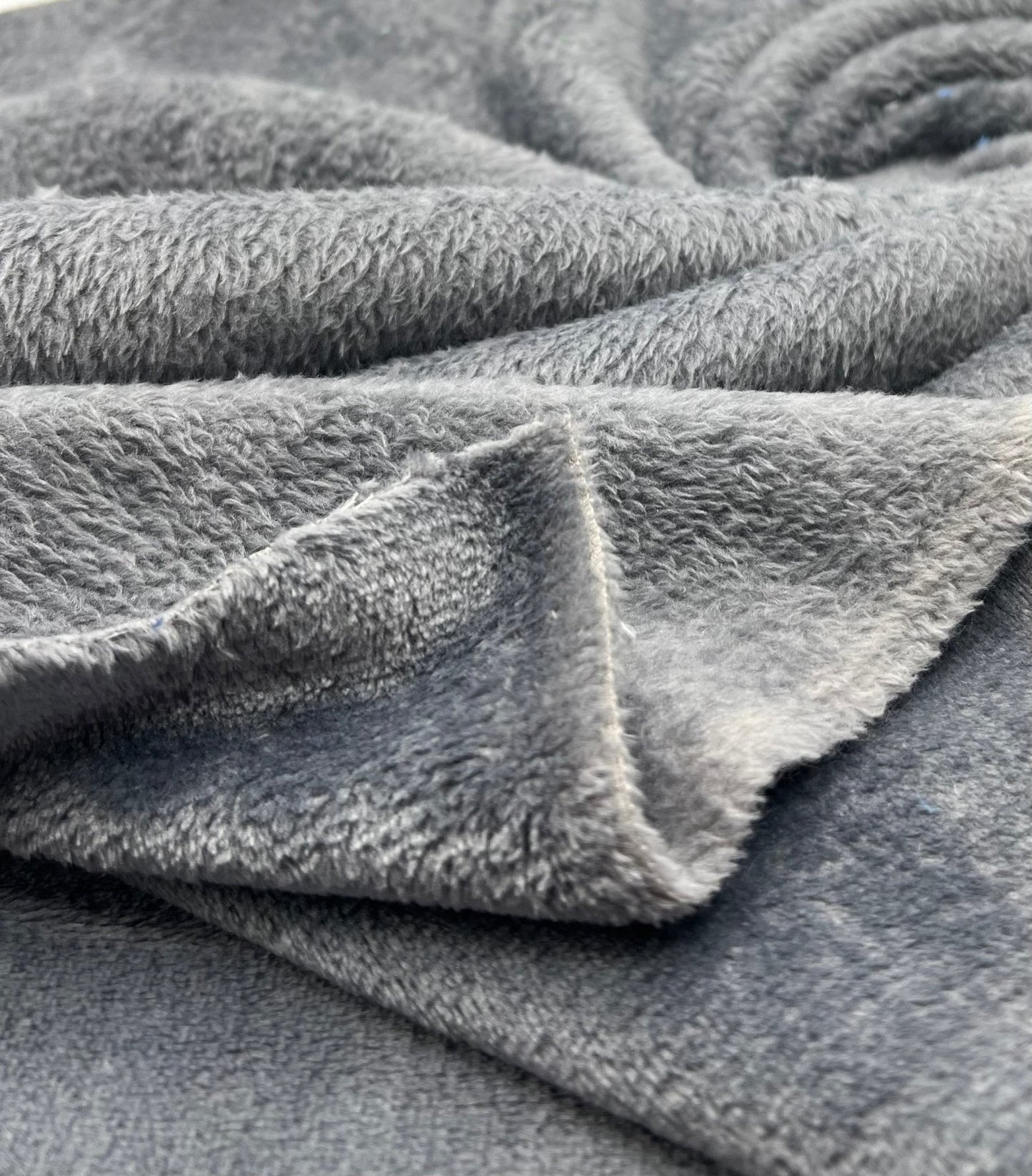 Dark Grey Super Soft Plain Cuddle Fleece Fabric Blanket Loungewear