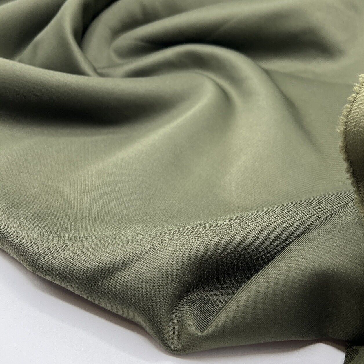 Dark Khaki Plain Scuba 4 Way Stretch Smooth Jersey Fabric