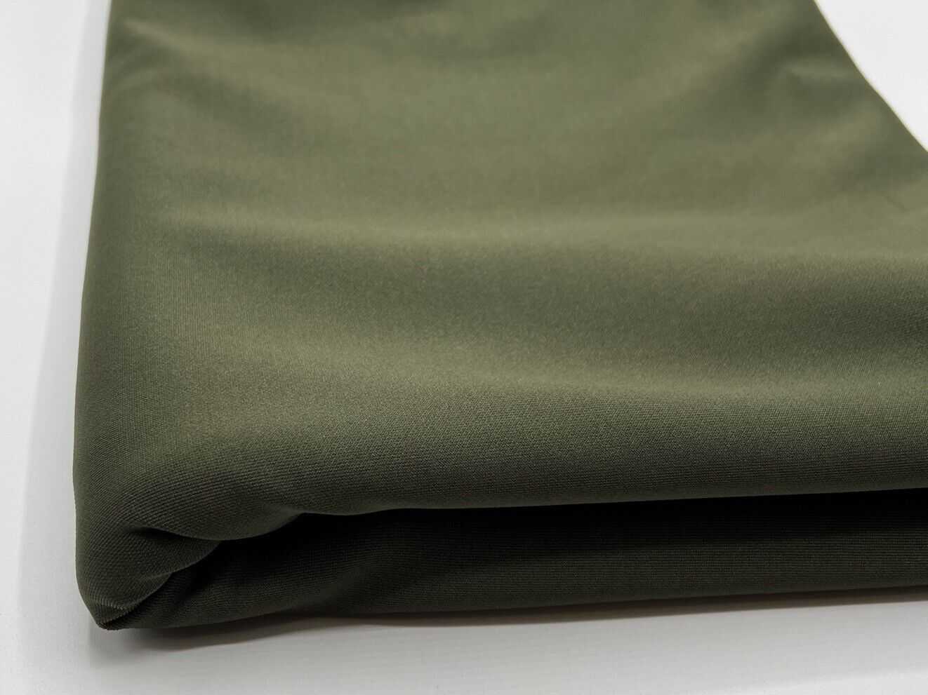 Dark Khaki Plain Scuba 4 Way Stretch Smooth Jersey Fabric