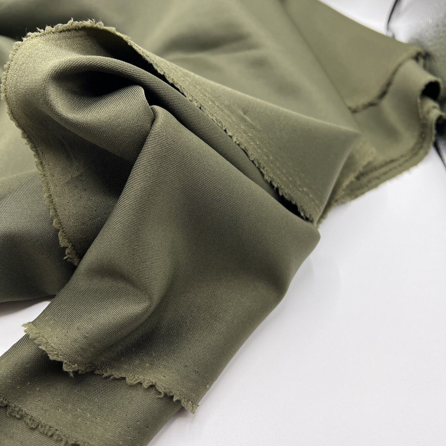 Dark Khaki Plain Scuba 4 Way Stretch Smooth Jersey Fabric