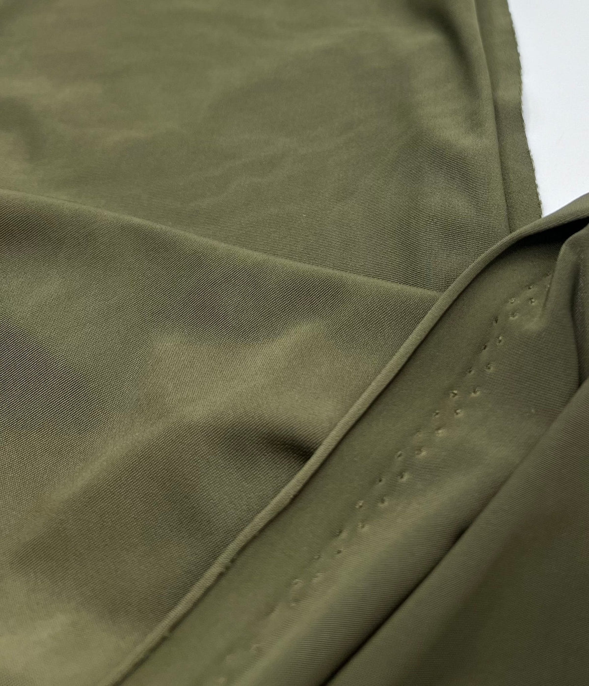 Dark Khaki Shiny Soft Touch Slinky 4 Way Stretch Fabric