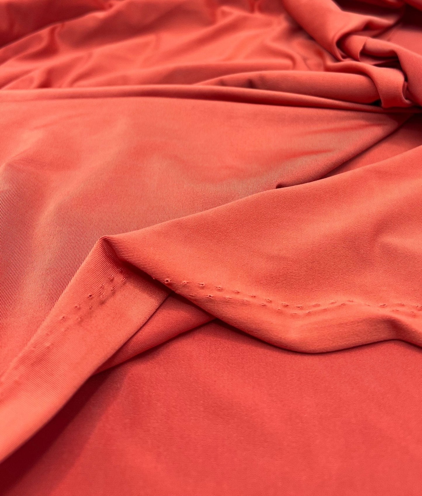 Dark Orange Plain Shiny Soft Touch Slinky 4 Way Stretch Fabric
