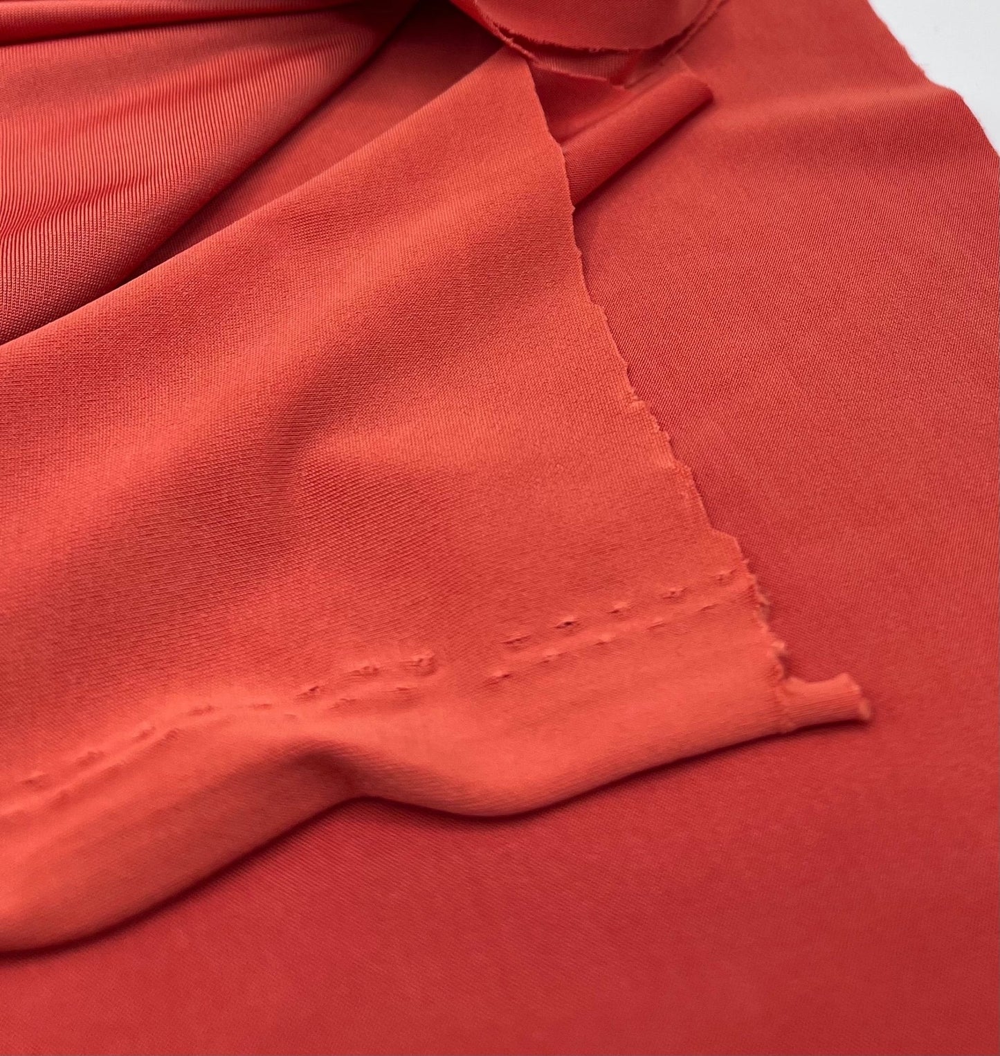 Dark Orange Plain Shiny Soft Touch Slinky 4 Way Stretch Fabric