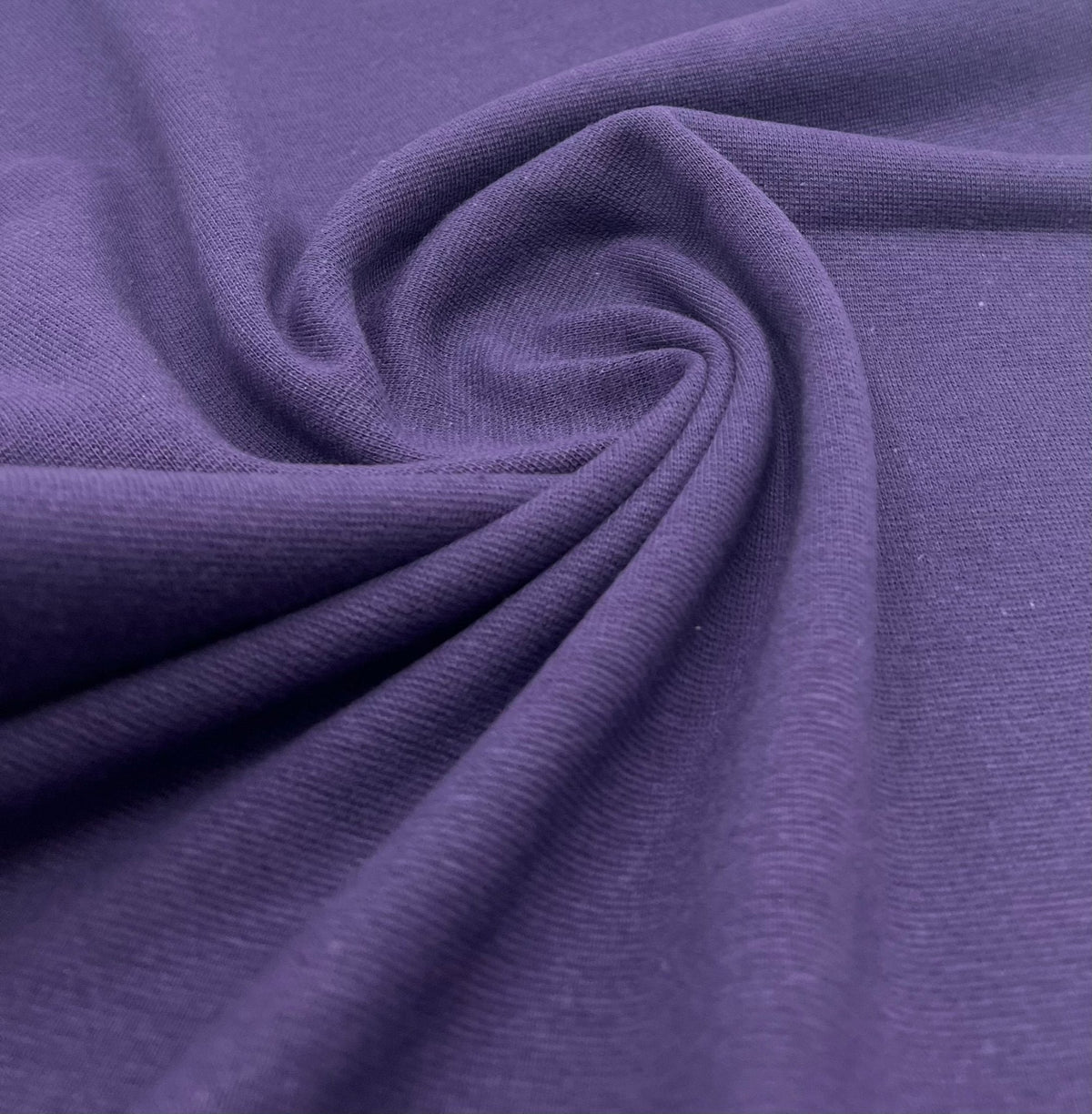 Dark Purple Jersey Cuffing Ribbing Fabric 270 GSM Cotton Knit 70cm Wide