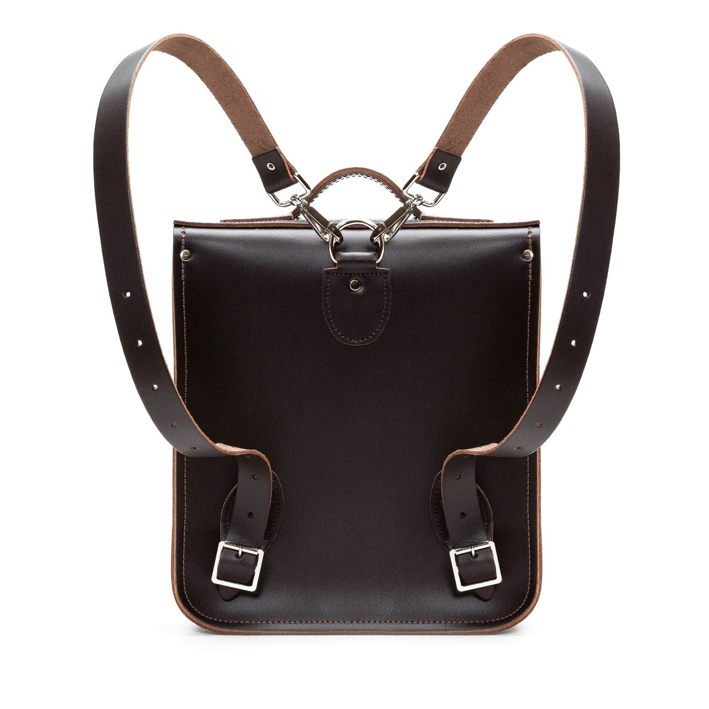 Handmade Leather City Backpack - Dark Brown