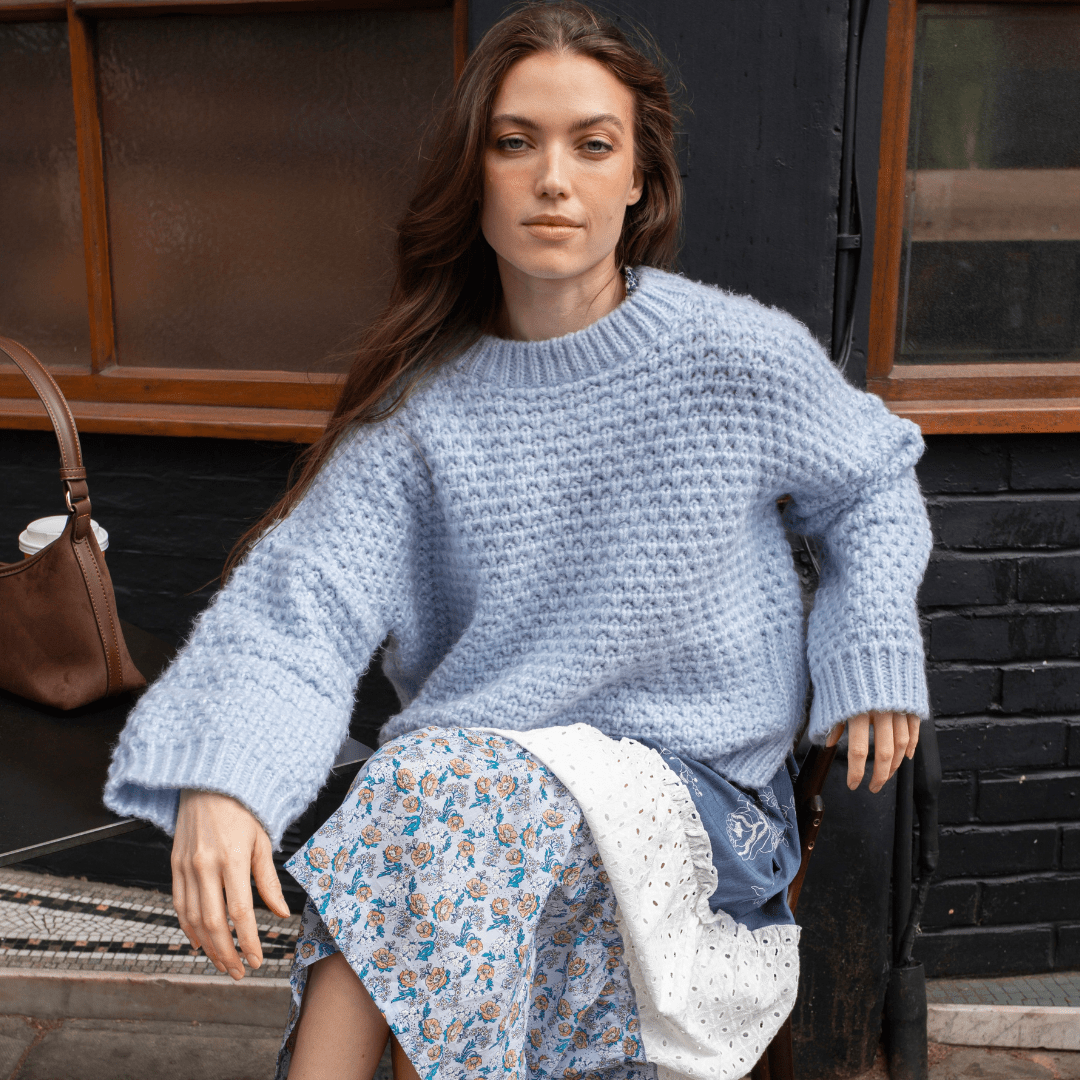 Darwin Oversized Chunky Knit Jumper Blue