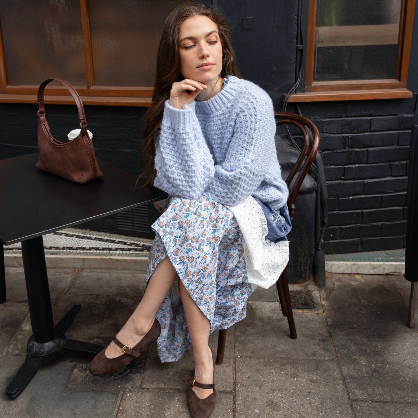 Darwin Oversized Chunky Knit Jumper Blue