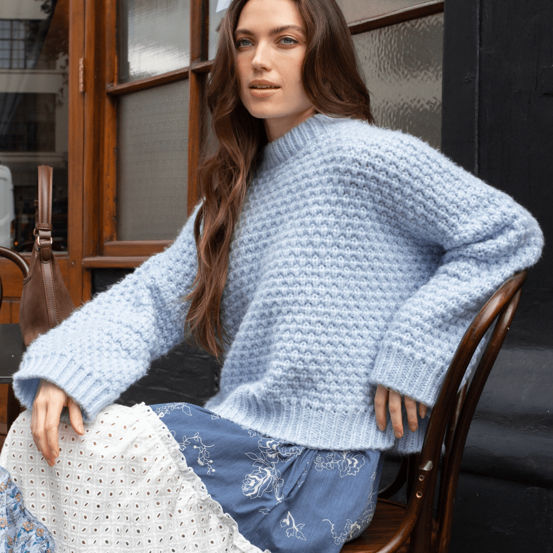 Darwin Oversized Chunky Knit Jumper Blue