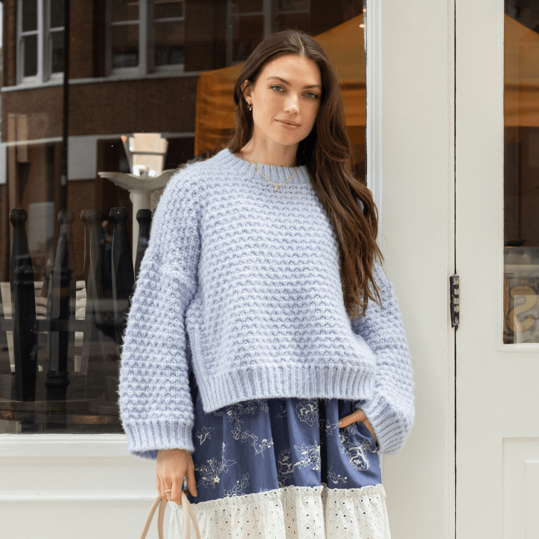 Darwin Oversized Chunky Knit Jumper Blue
