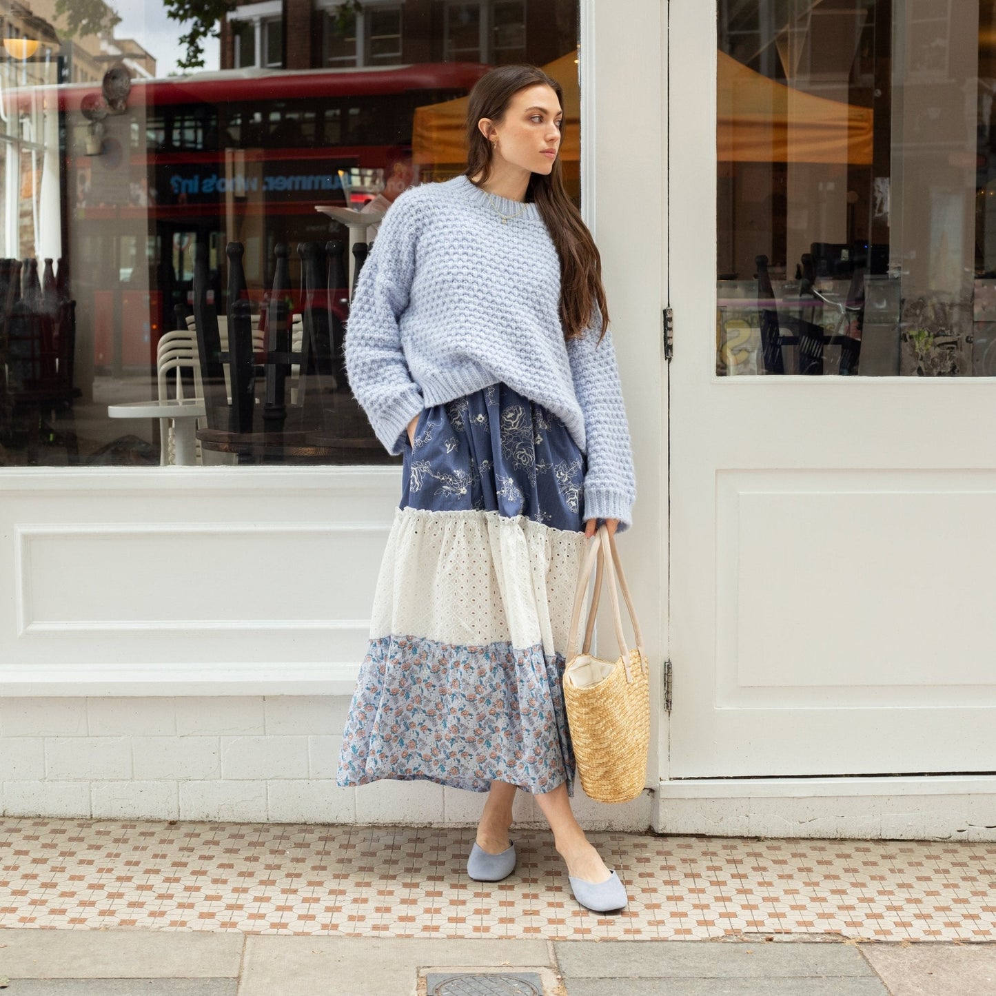 Darwin Oversized Chunky Knit Jumper Blue