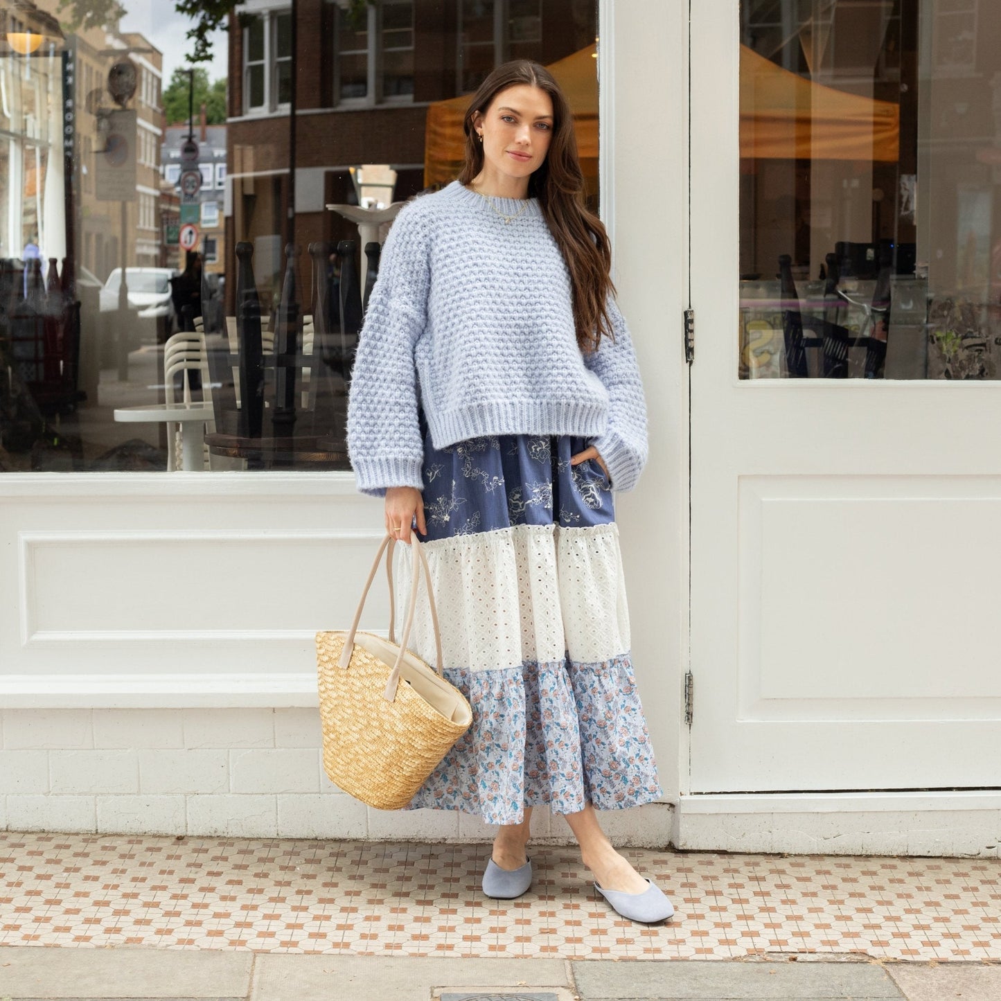 Darwin Oversized Chunky Knit Jumper Blue