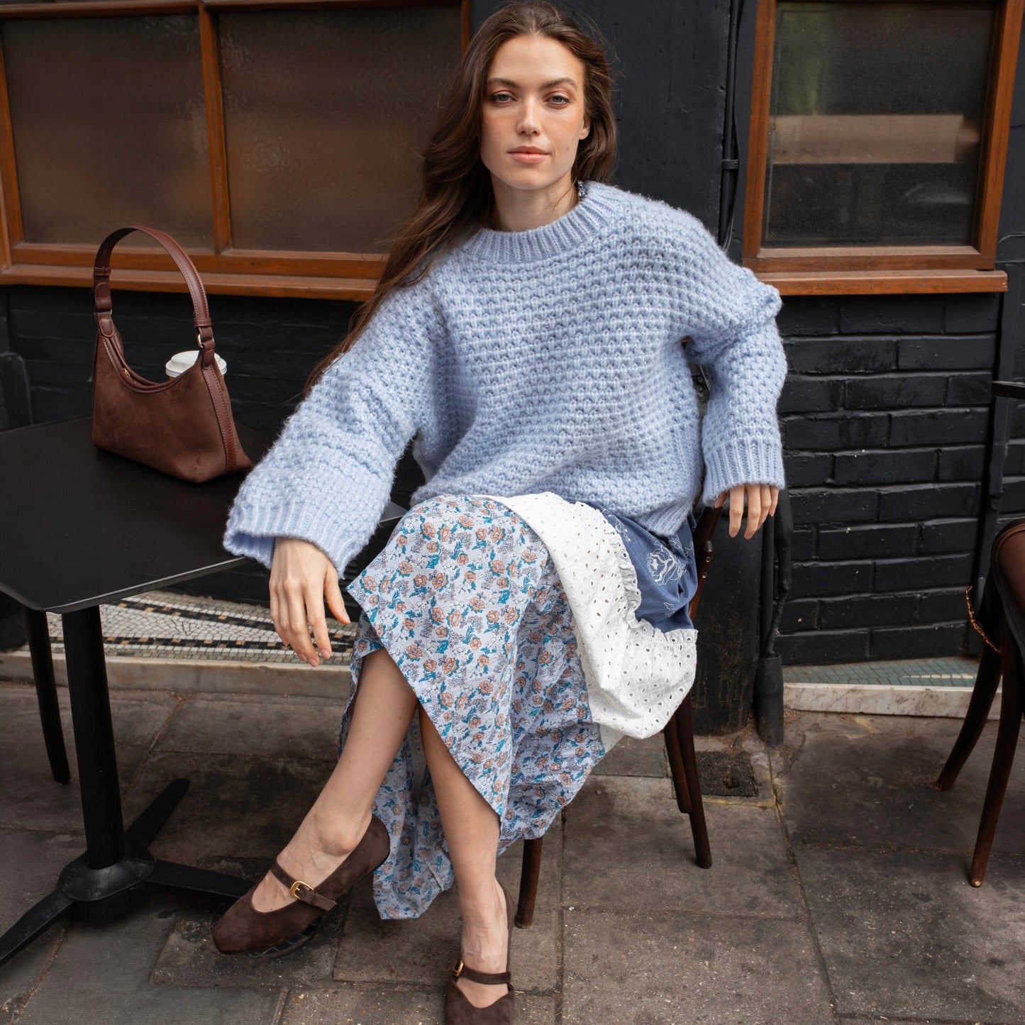 Darwin Oversized Chunky Knit Jumper Blue