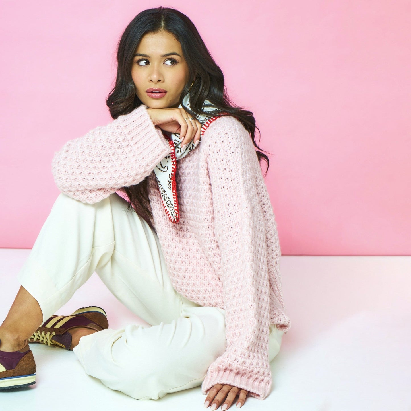 Darwin Relaxed Chunky Knit Jumper Pink