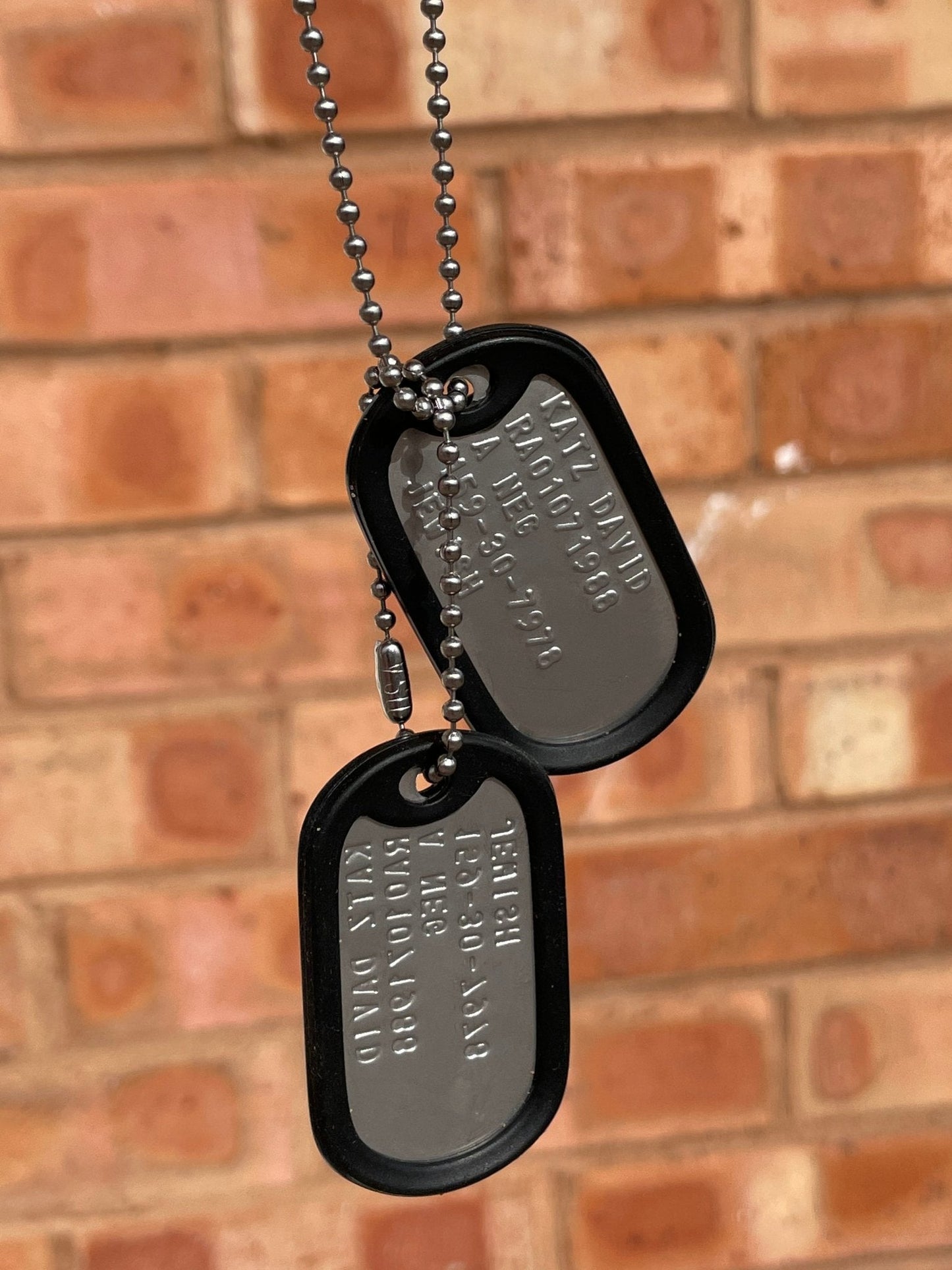 David “Dave” Joseph Katz Umbrella Academy Military Dog Tags Prop Replica - Stainless Steel - Chains&Silencers Included