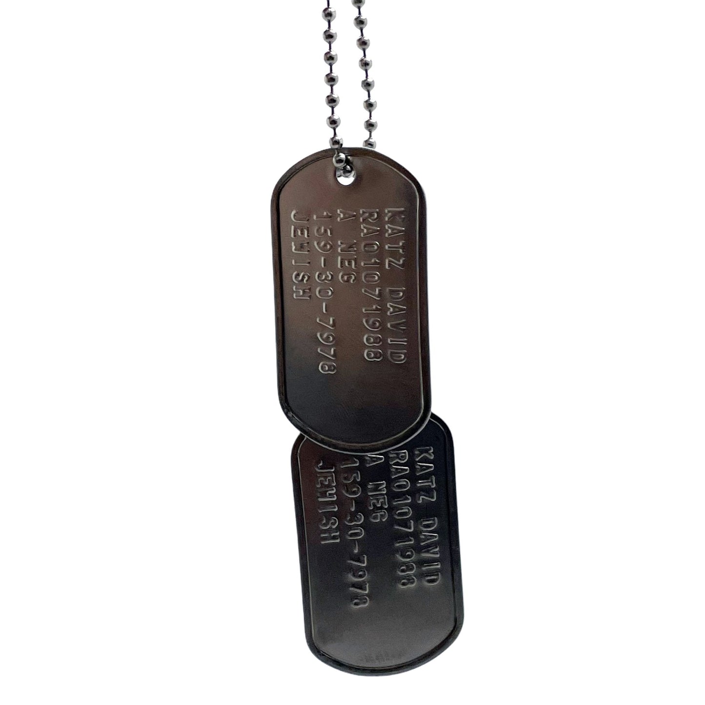 David “Dave” Joseph Katz Umbrella Academy Military Dog Tags Prop Replica - Stainless Steel - Chains&Silencers Included
