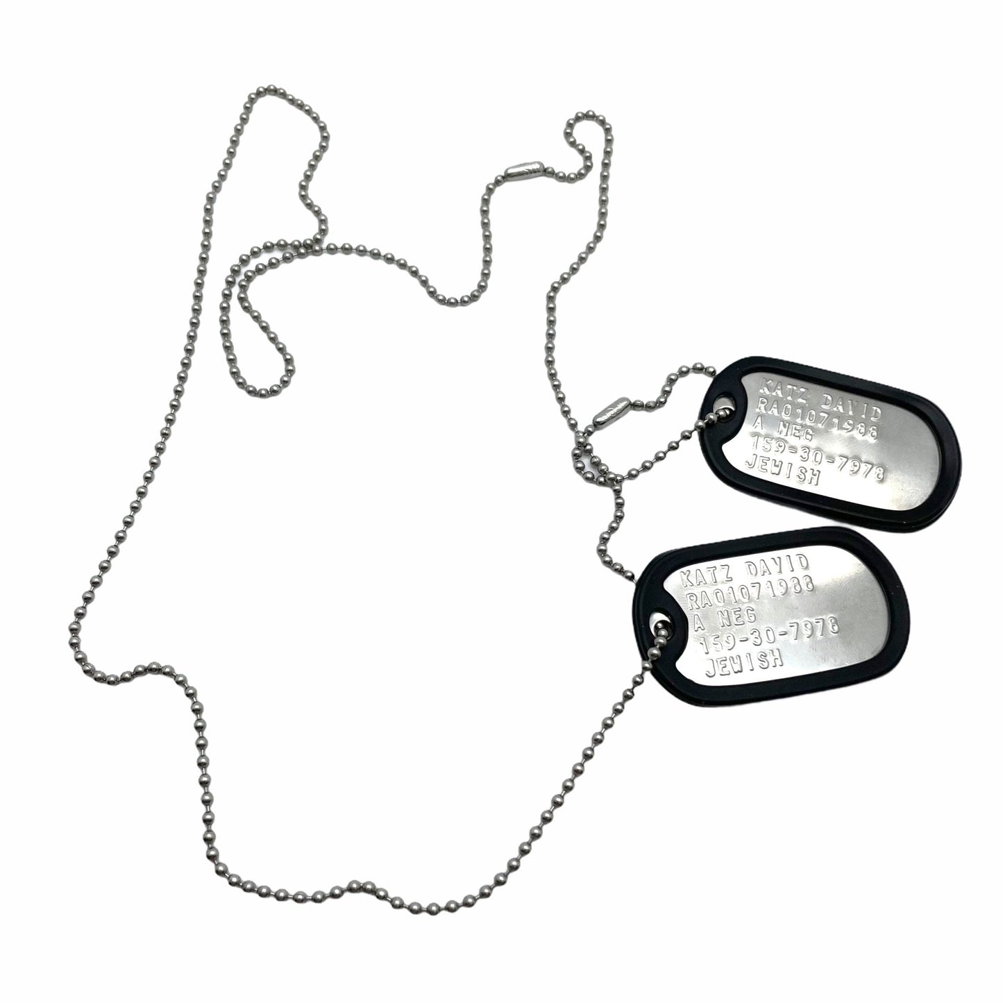David “Dave” Joseph Katz Umbrella Academy Military Dog Tags Prop Replica - Stainless Steel - Chains&Silencers Included