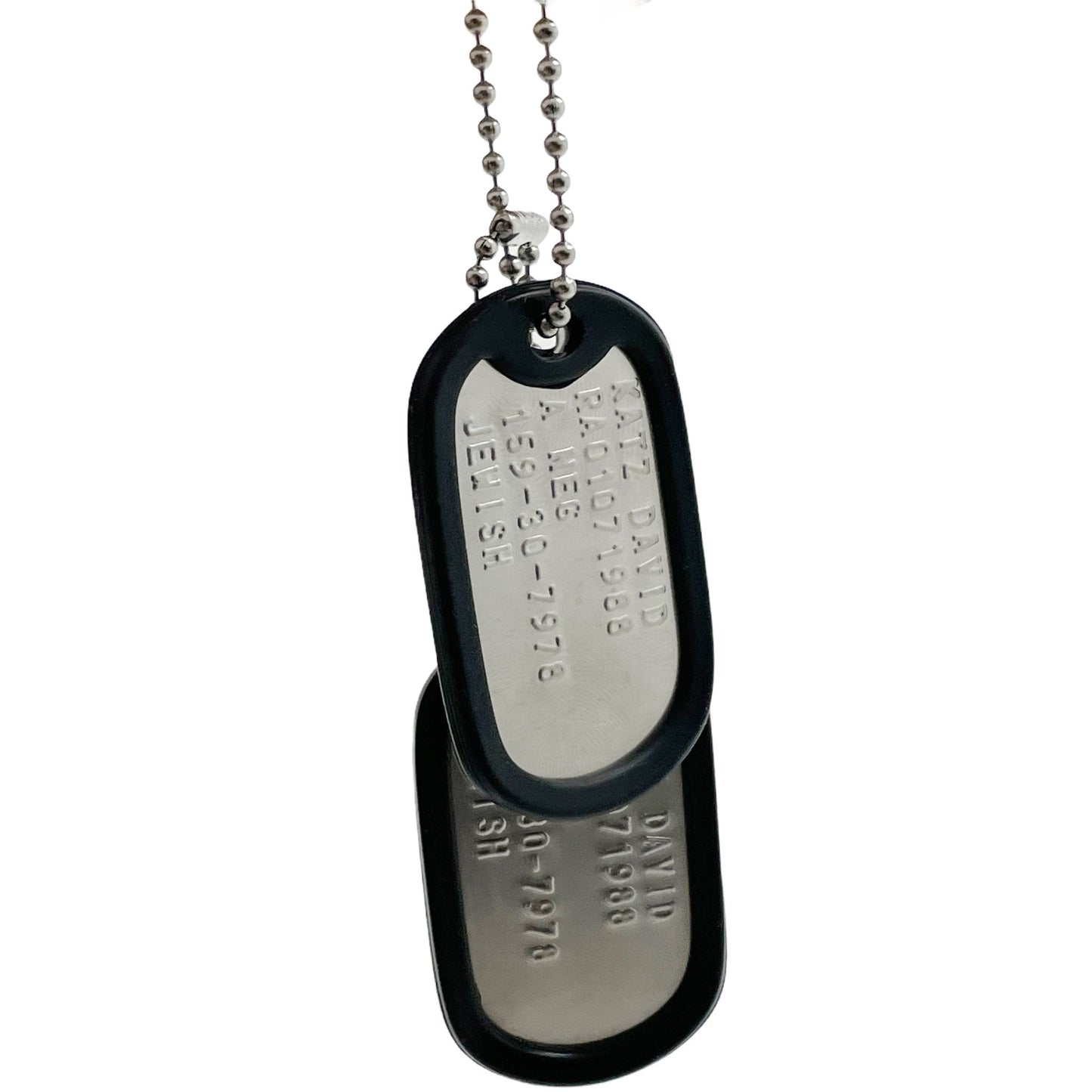 David “Dave” Joseph Katz Umbrella Academy Military Dog Tags Prop Replica - Stainless Steel - Chains&Silencers Included