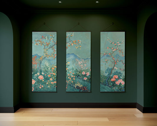 Teal Chinoiserie Tapestry