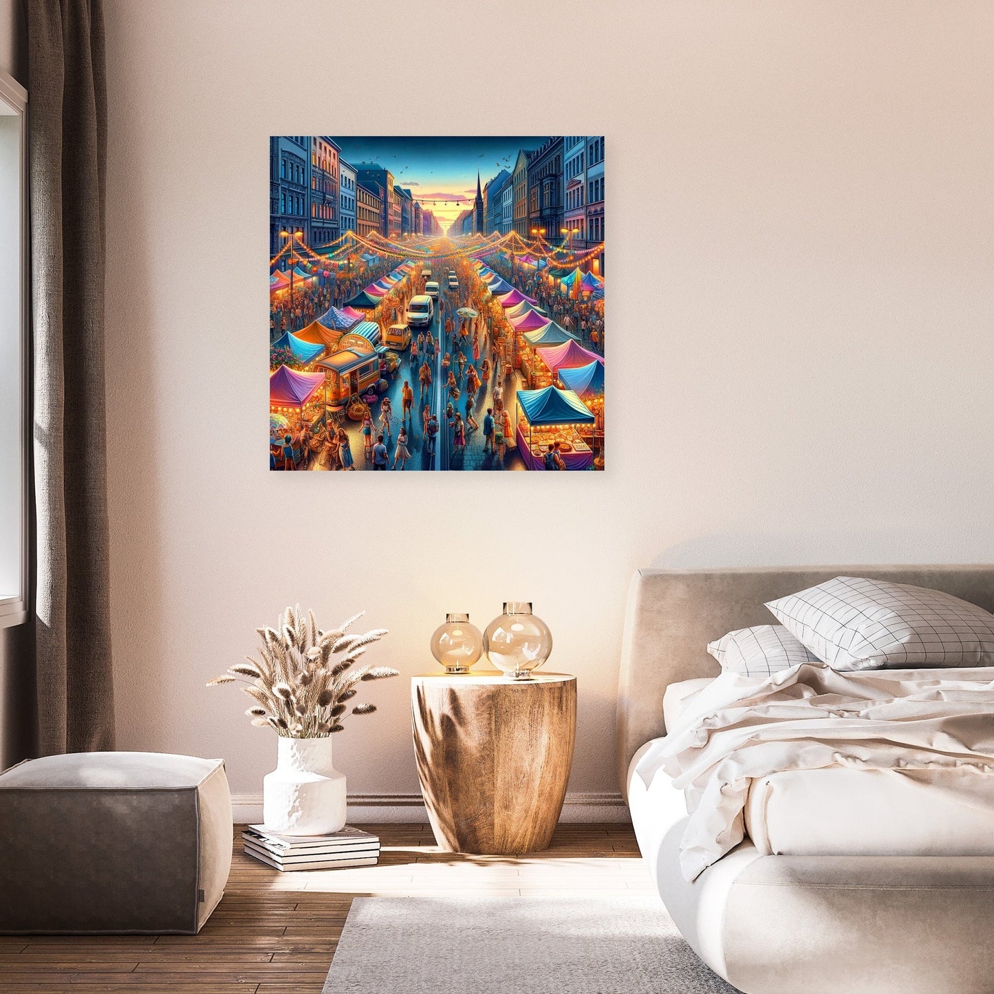 Festival Lights Summer Evening Canvas