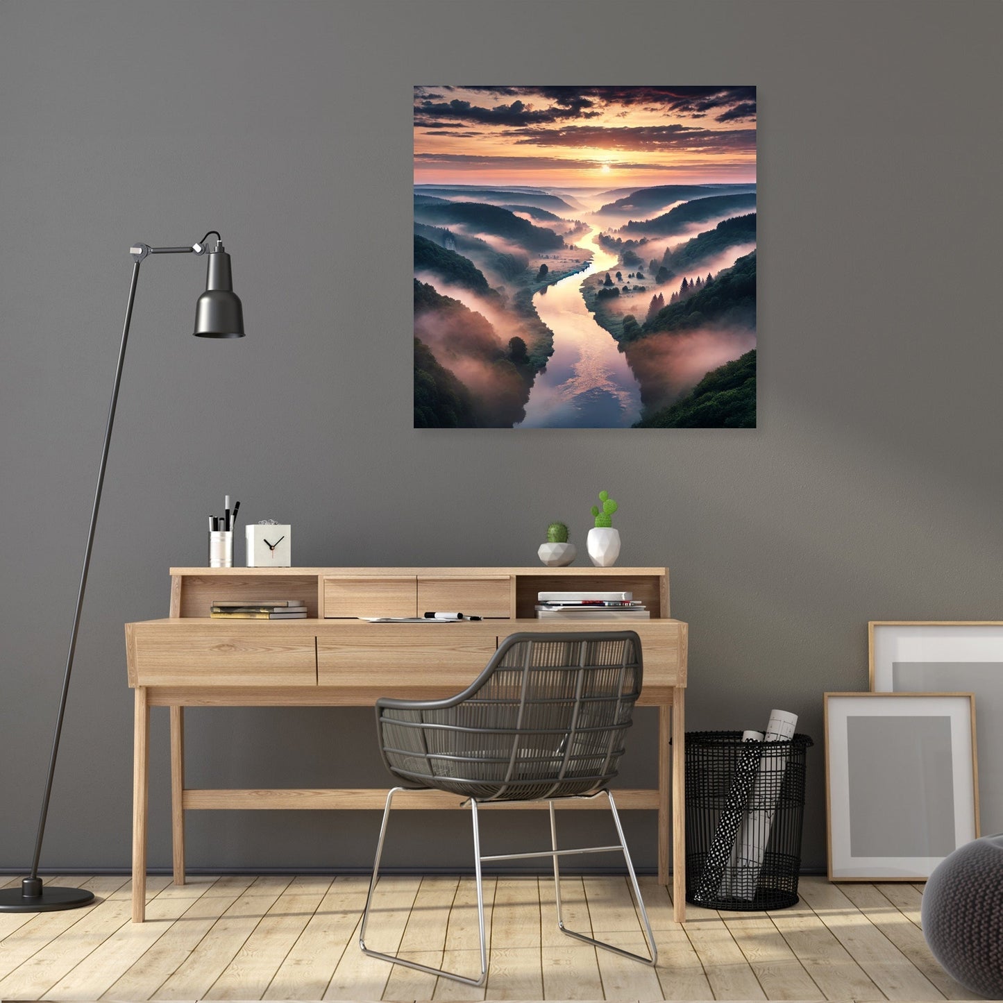 Misty Valley Sunrise Canvas