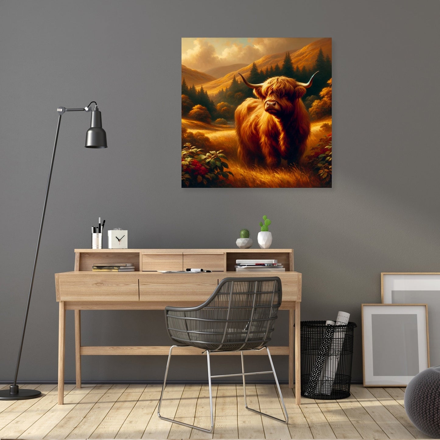 Timeless Highland Cow Serenity Canvas