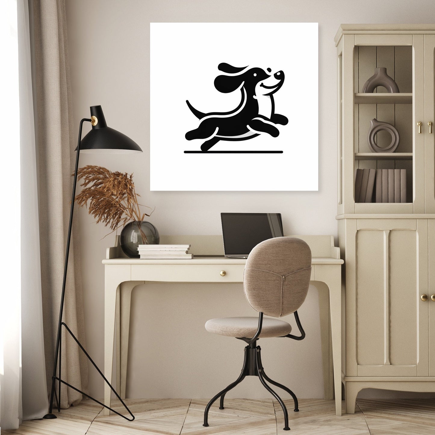 Joyful Sausage Dog Canvas