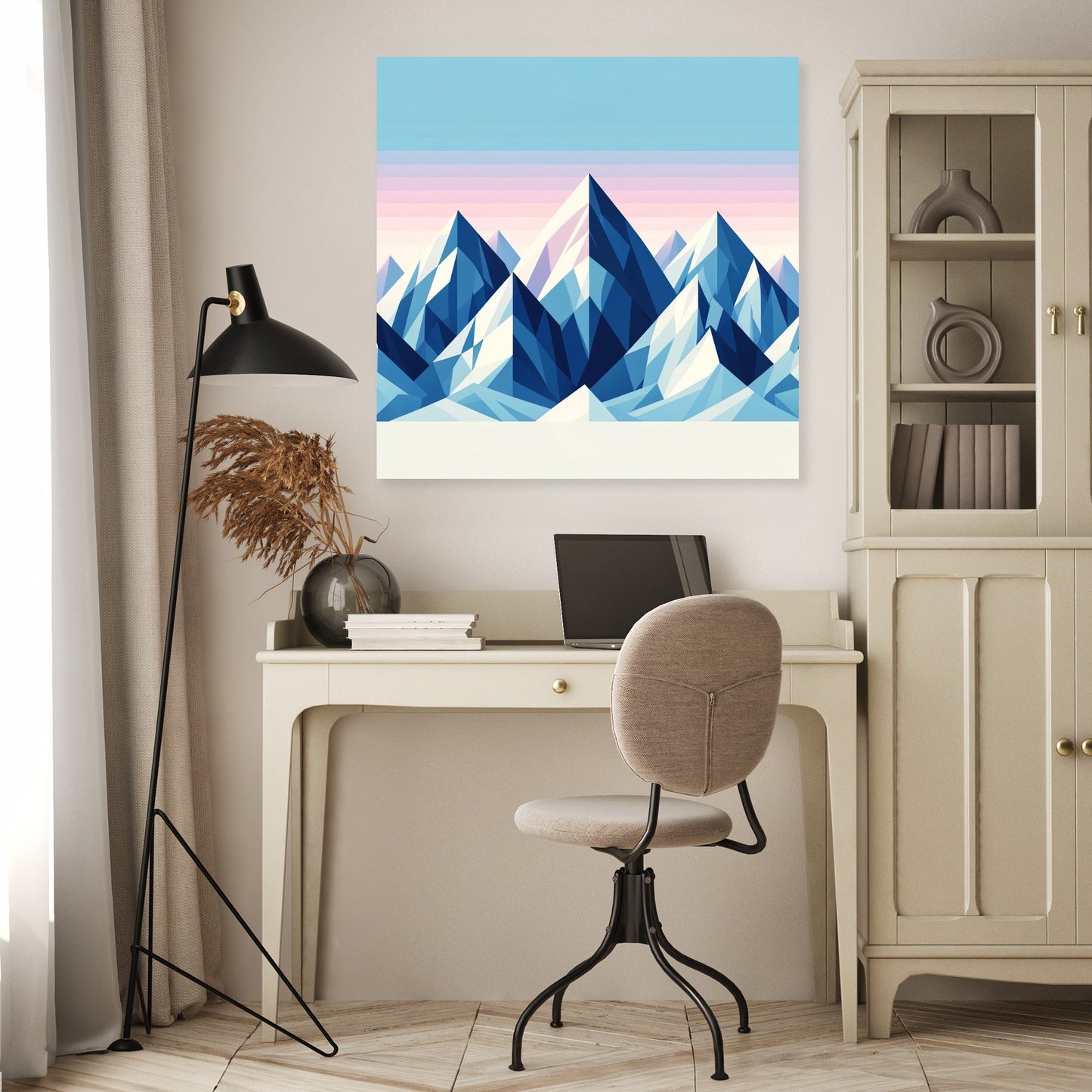 Winter Peaks Geometry Canvas