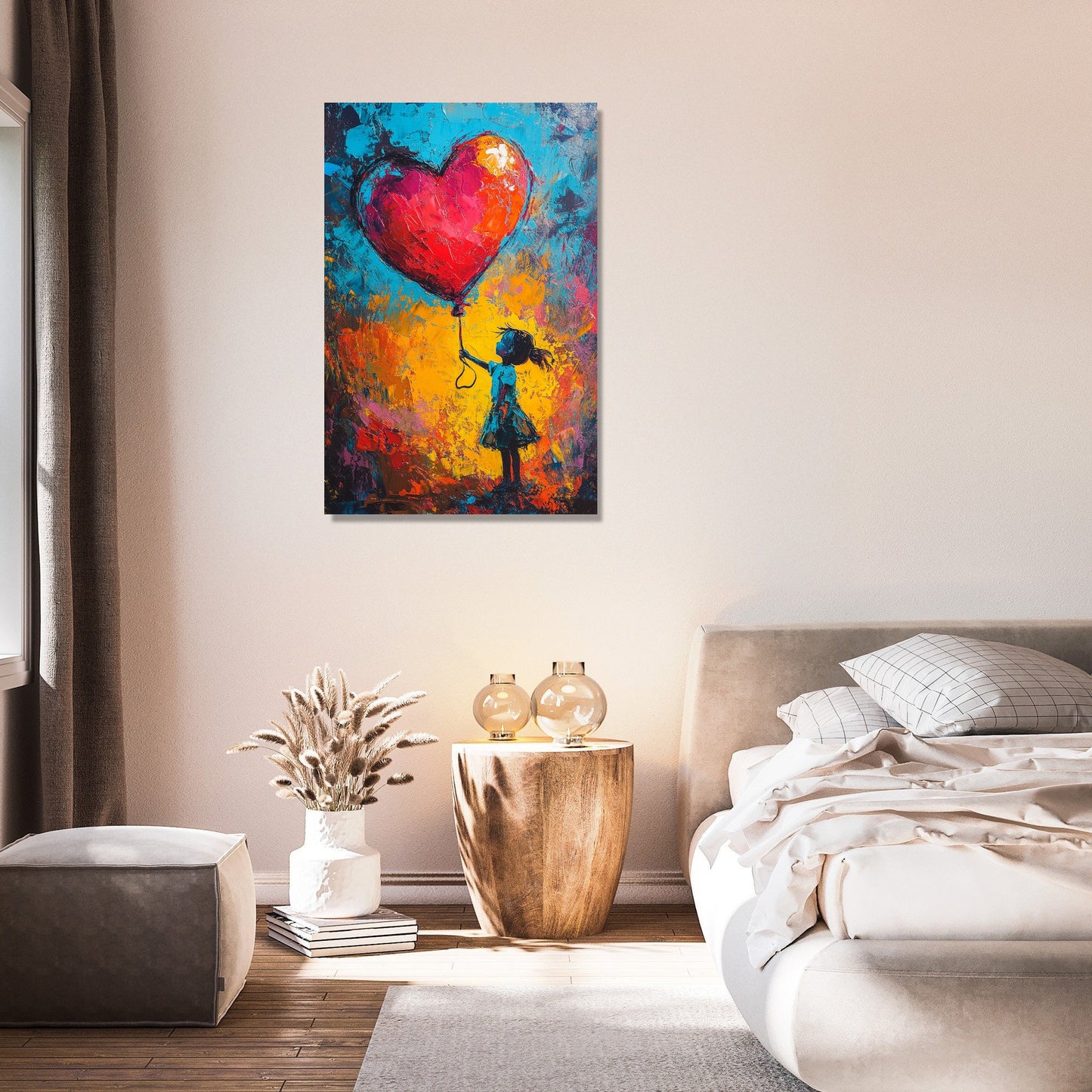 Child's Heart Balloon Canvas