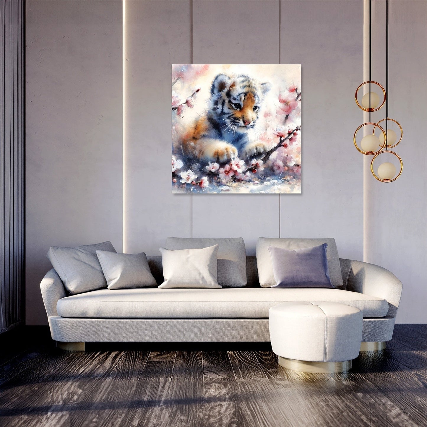 Spring Blossom Tiger Canvas