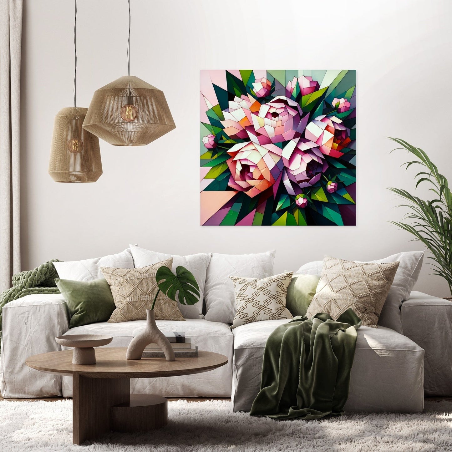 Peony Mosaic Canvas