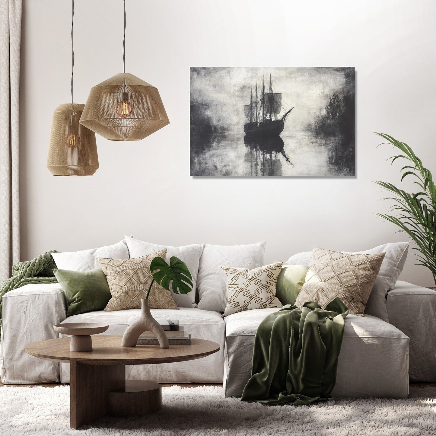 Ghostly Vessel Reflection Canvas