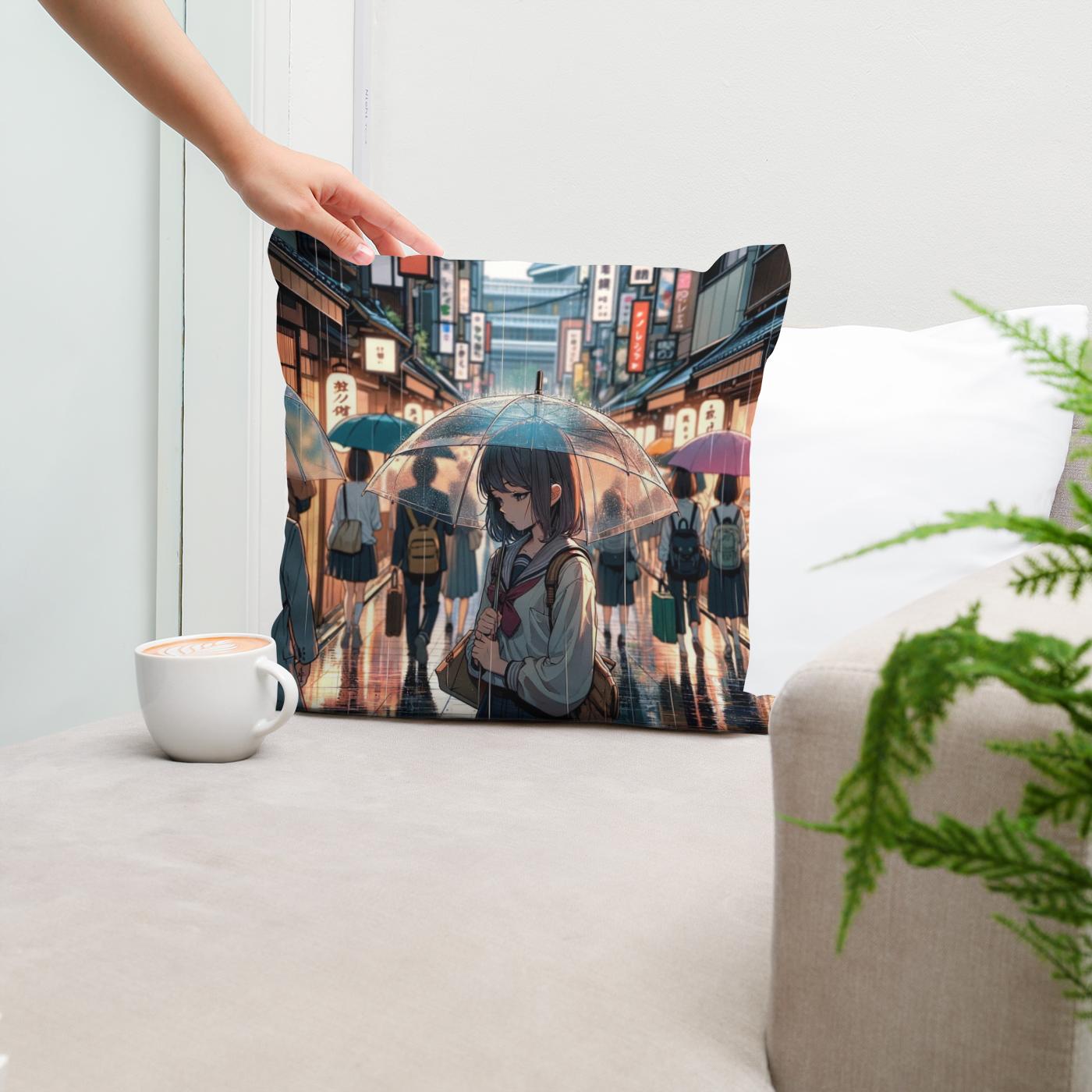 Rainy Day Reflections Cotton Cushion