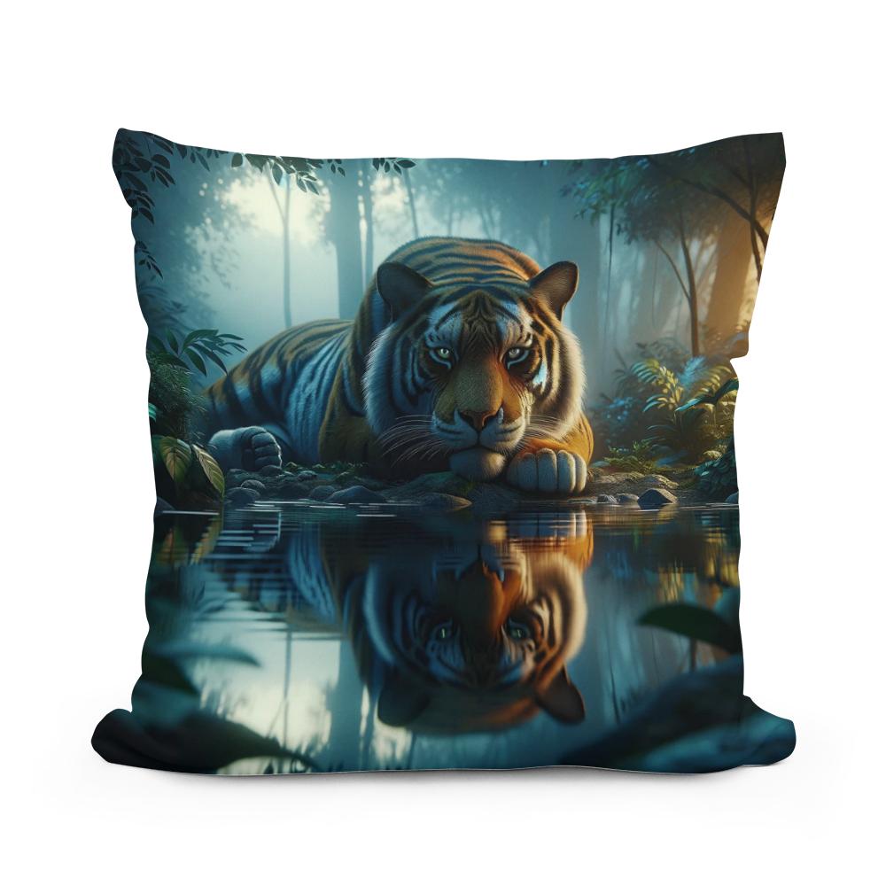 Twilight Tiger Cotton Cushion