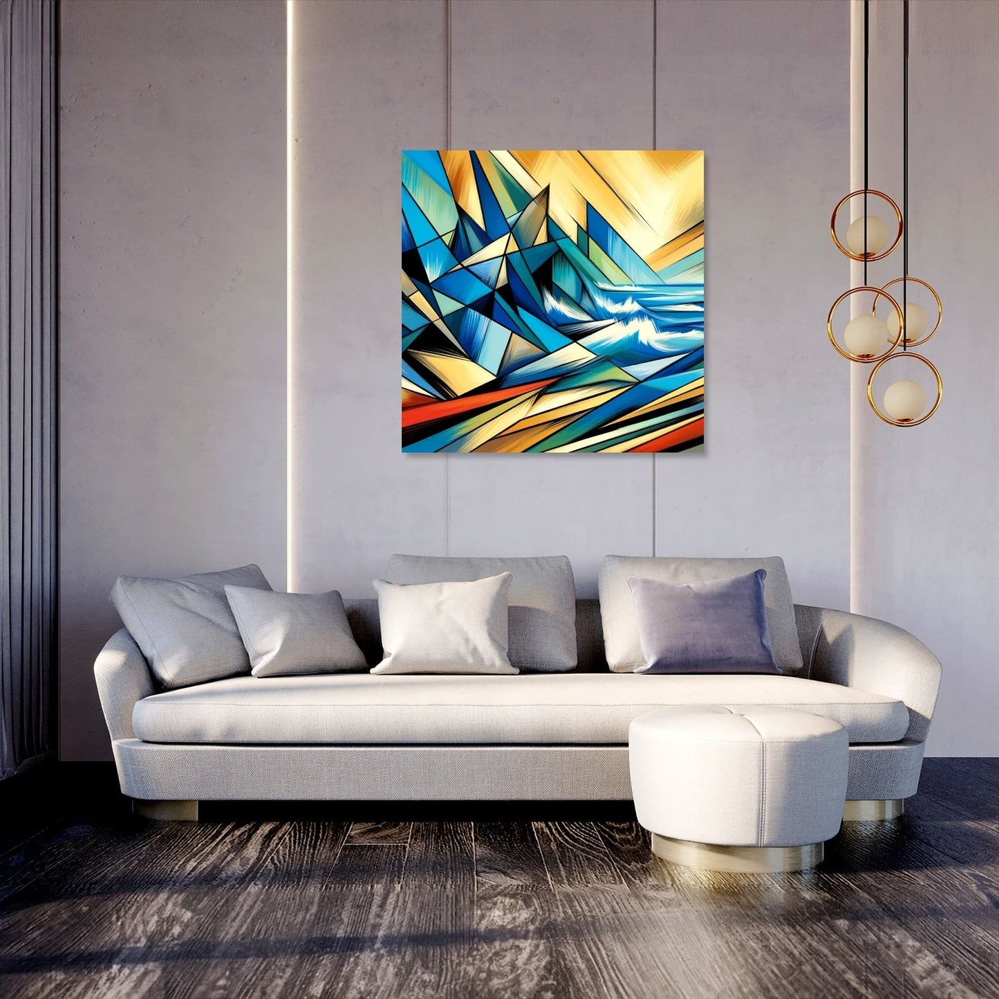 Cubist Waves Canvas