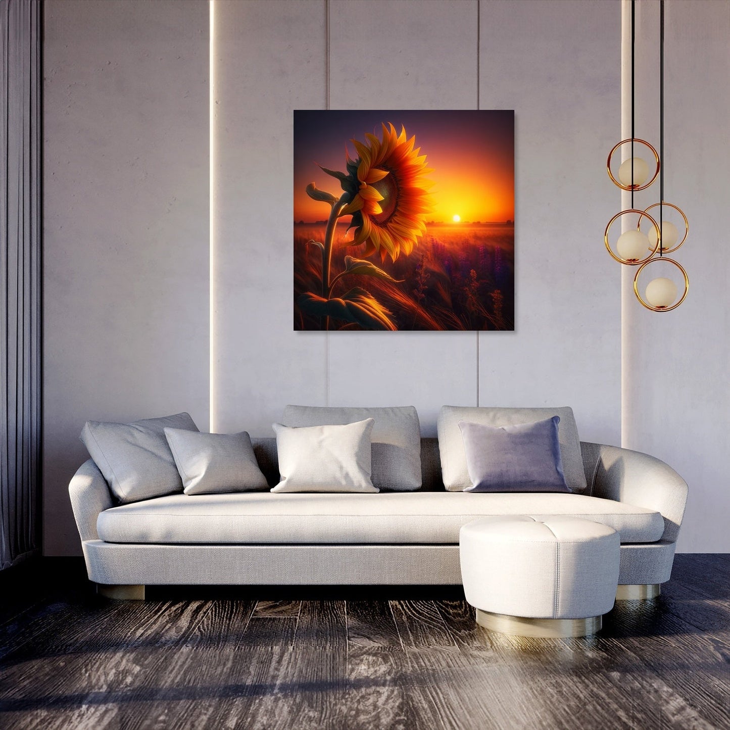 Solitary Sunset Bloom Canvas