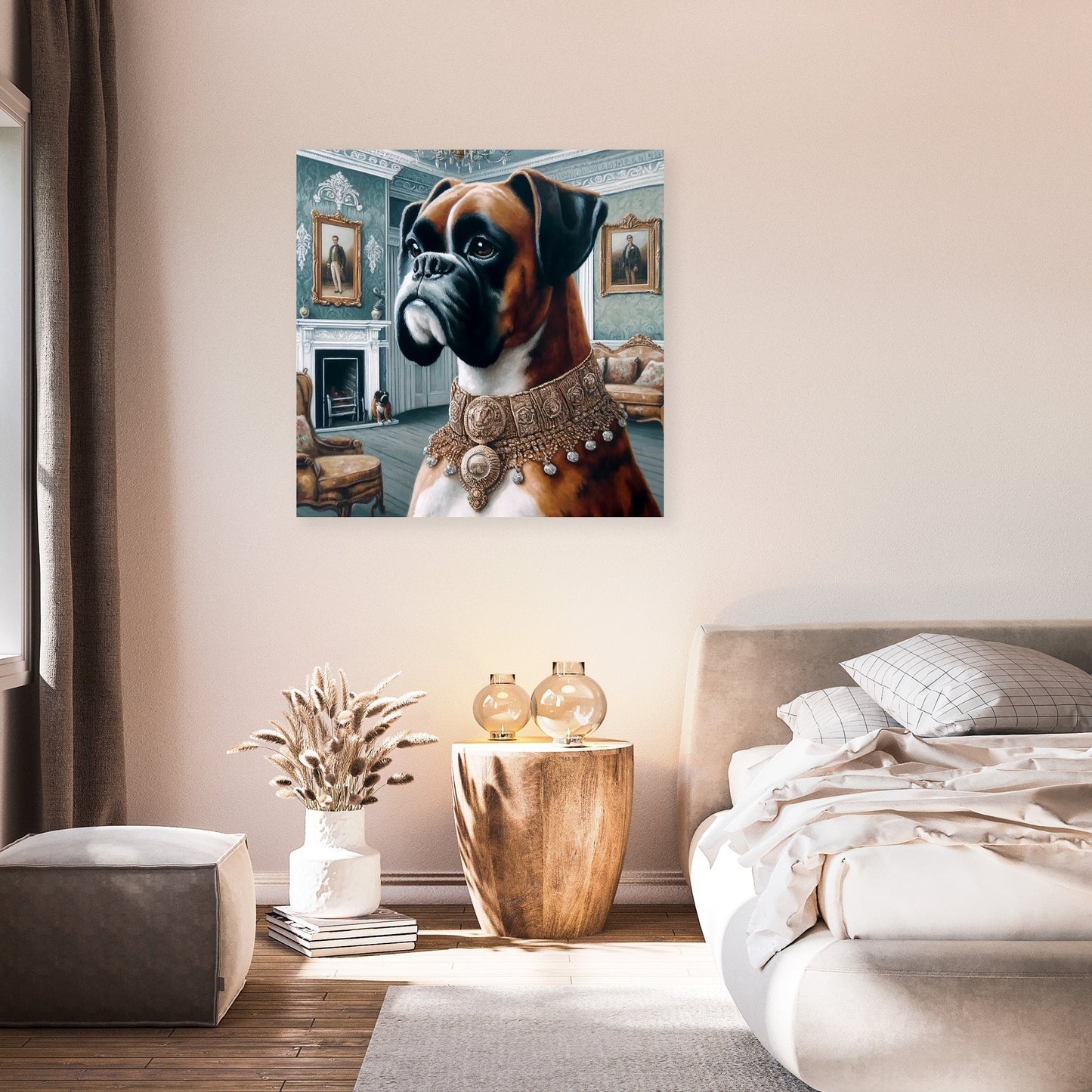 Guardian of the Manor Boxer Portrait Canvas