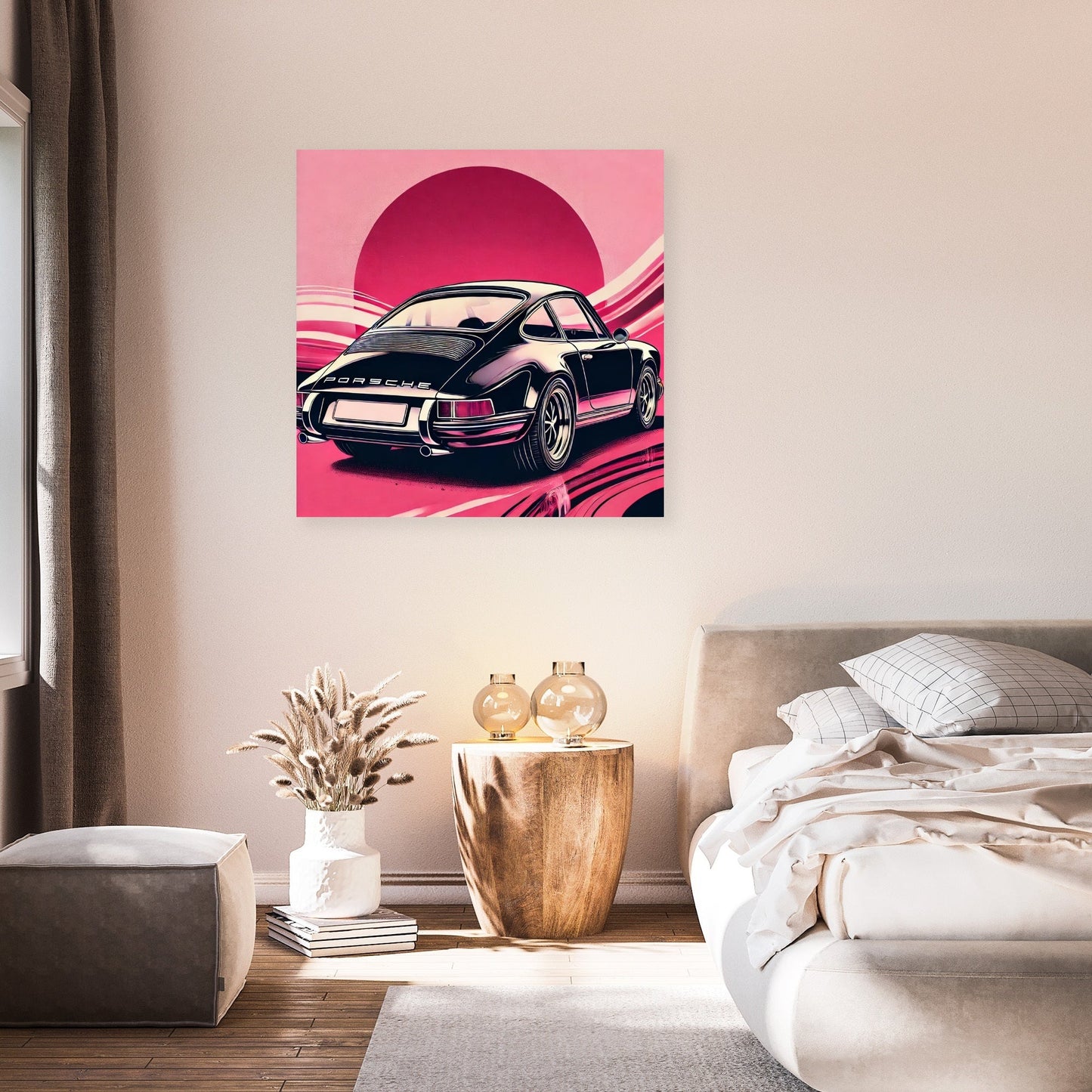 Modern Black Porsche Canvas