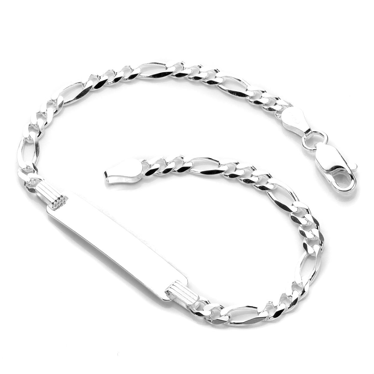 Sterling Silver Figaro ID Identity Bracelet Adult & Child