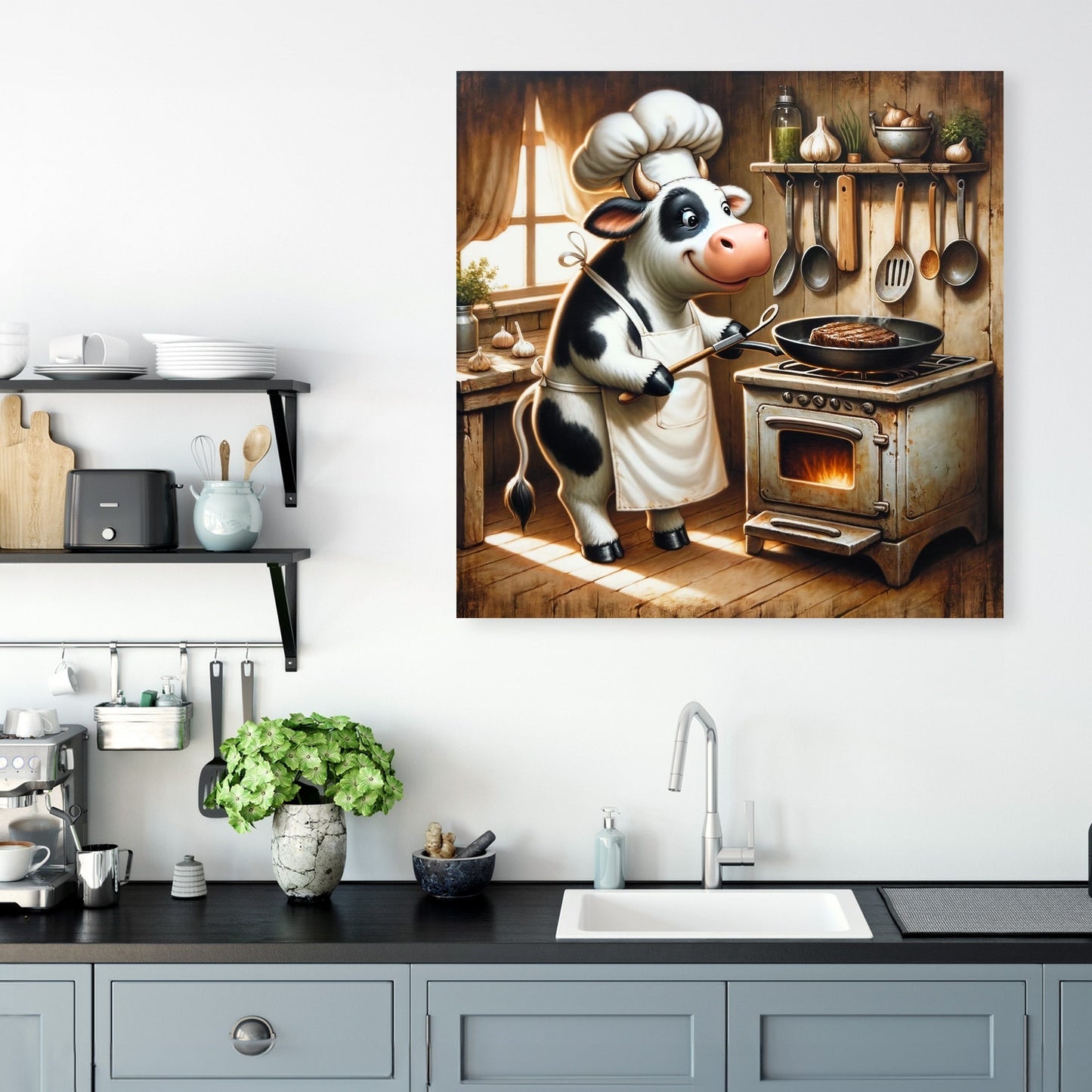 Culinary Cow Canvas