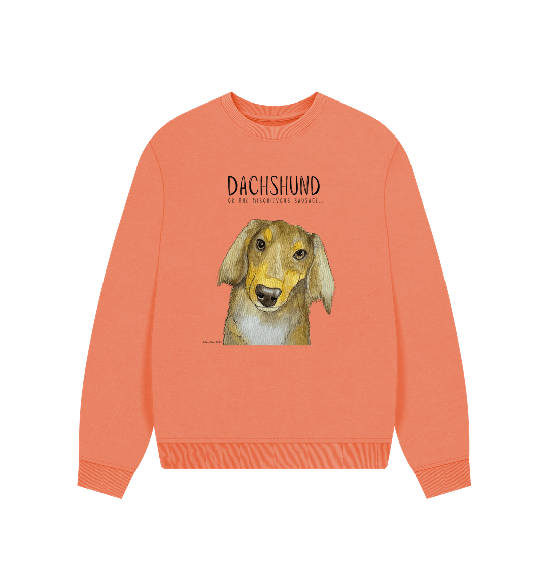 Comfy, Cozy, & Cute: The Long Haired Dachshund Oversized Sweatshirt"