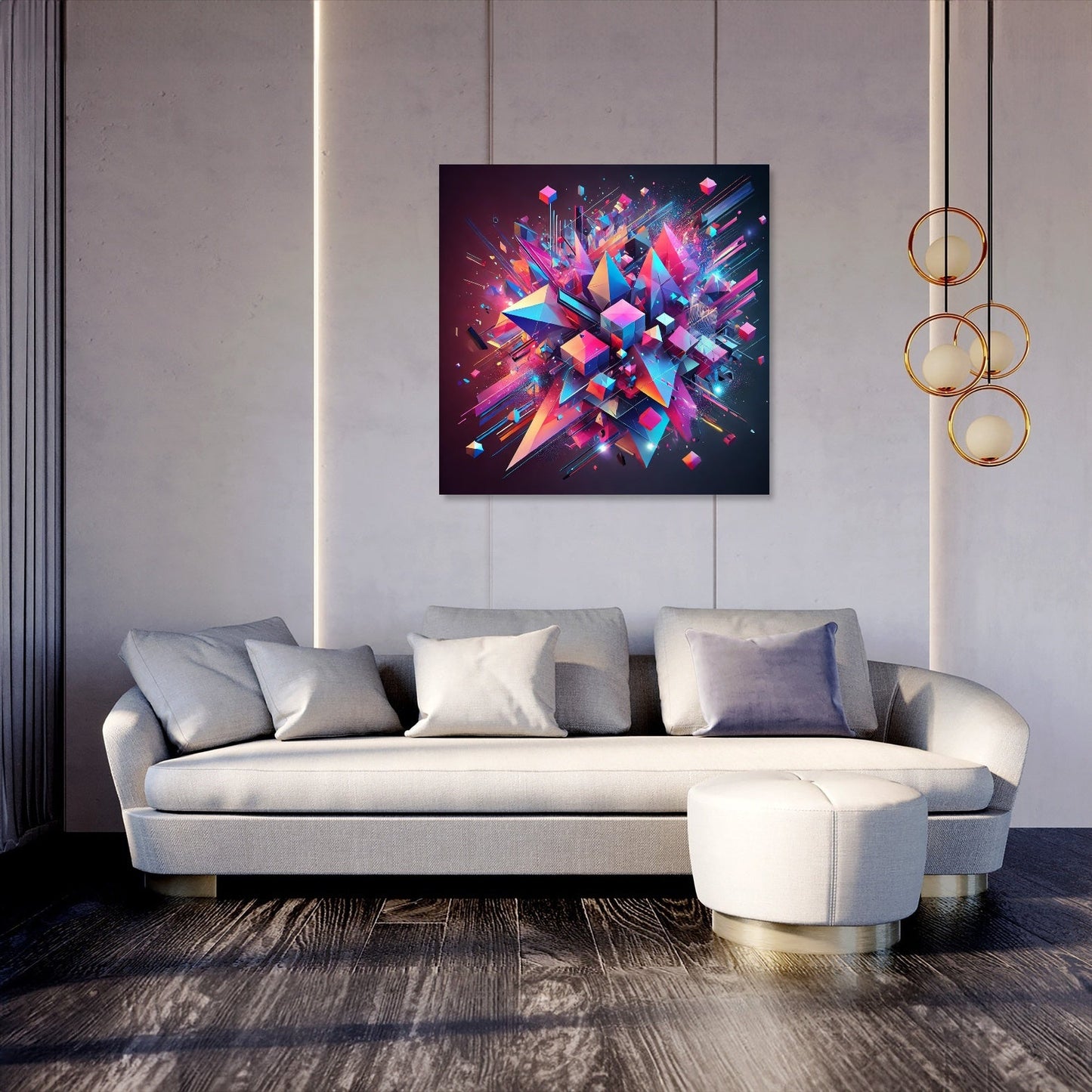 Fractured Geometry Chaos Canvas