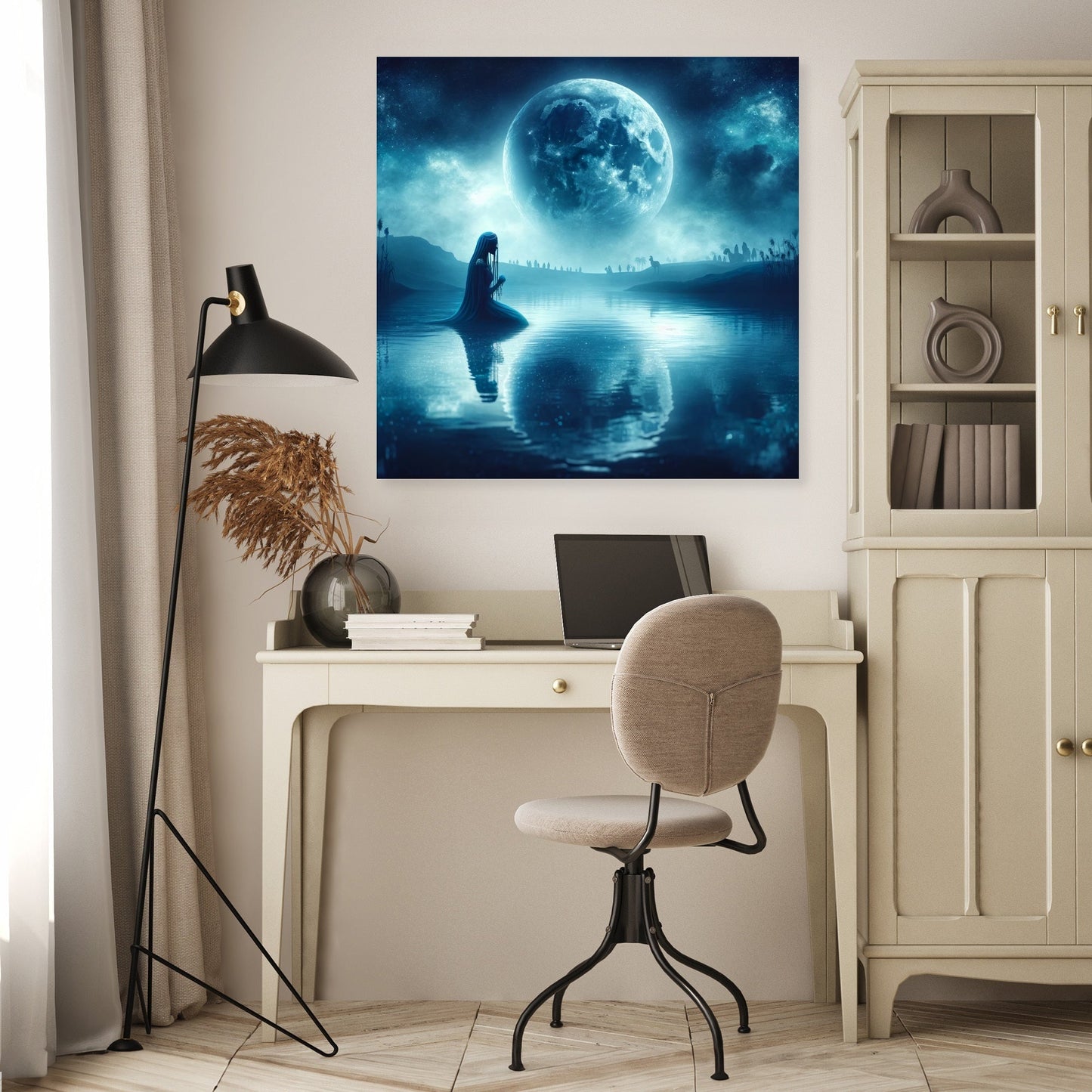 Moonlit Siren of the Nile Canvas
