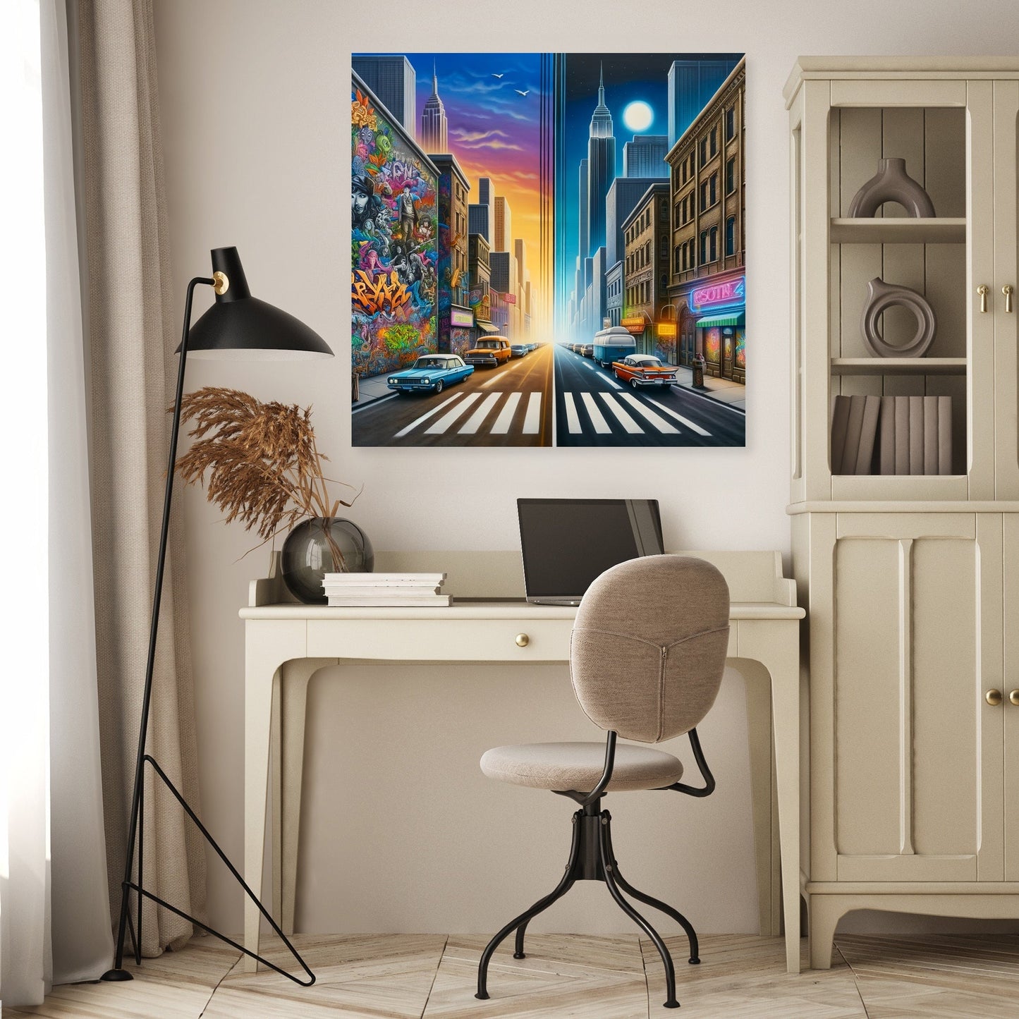 Contrasting Cityscape Canvas