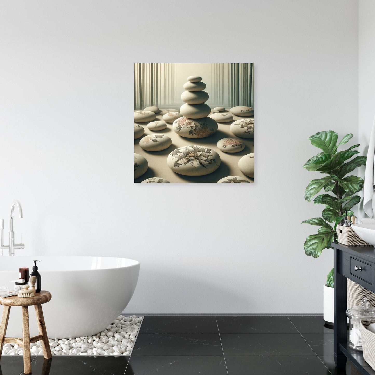 Serene Floral Zen Canvas