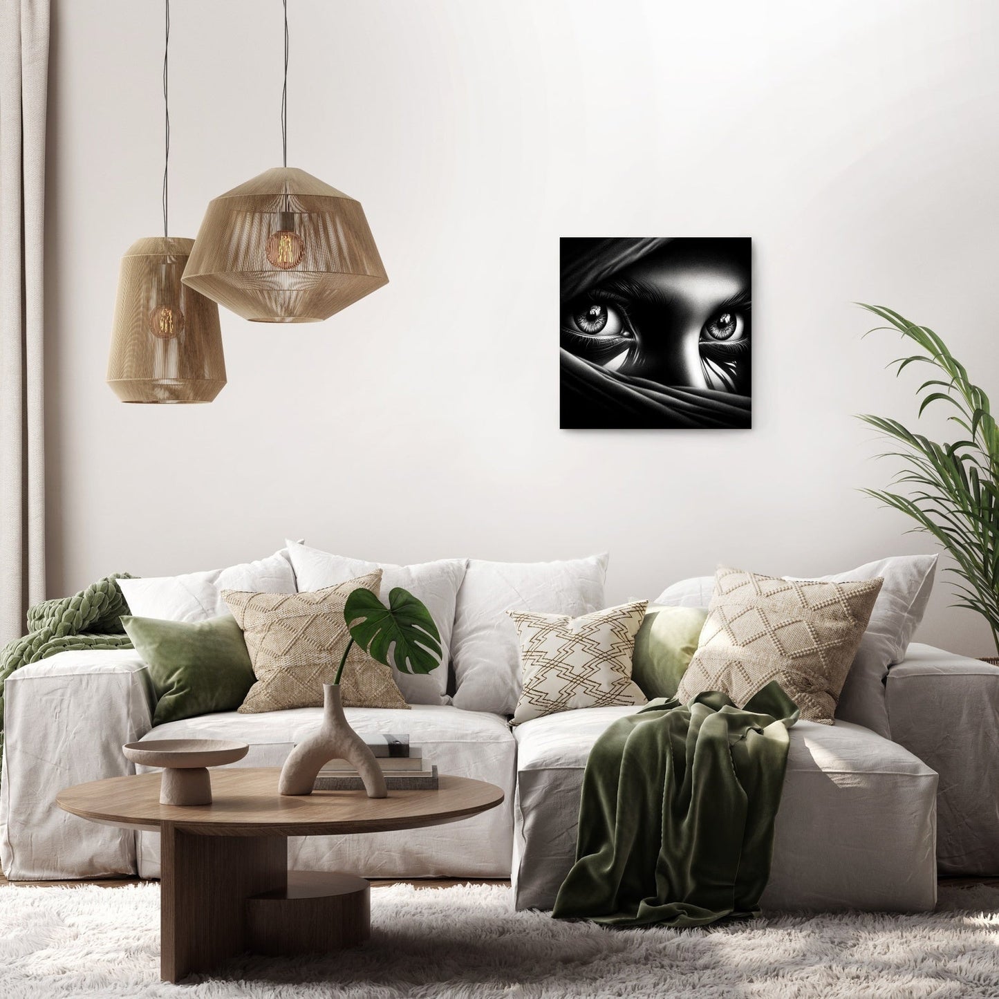 Mystery Gaze: Shadowed Eyes Canvas