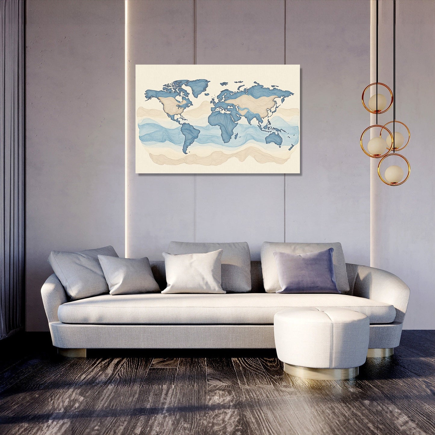 Worldly Outlines Canvas