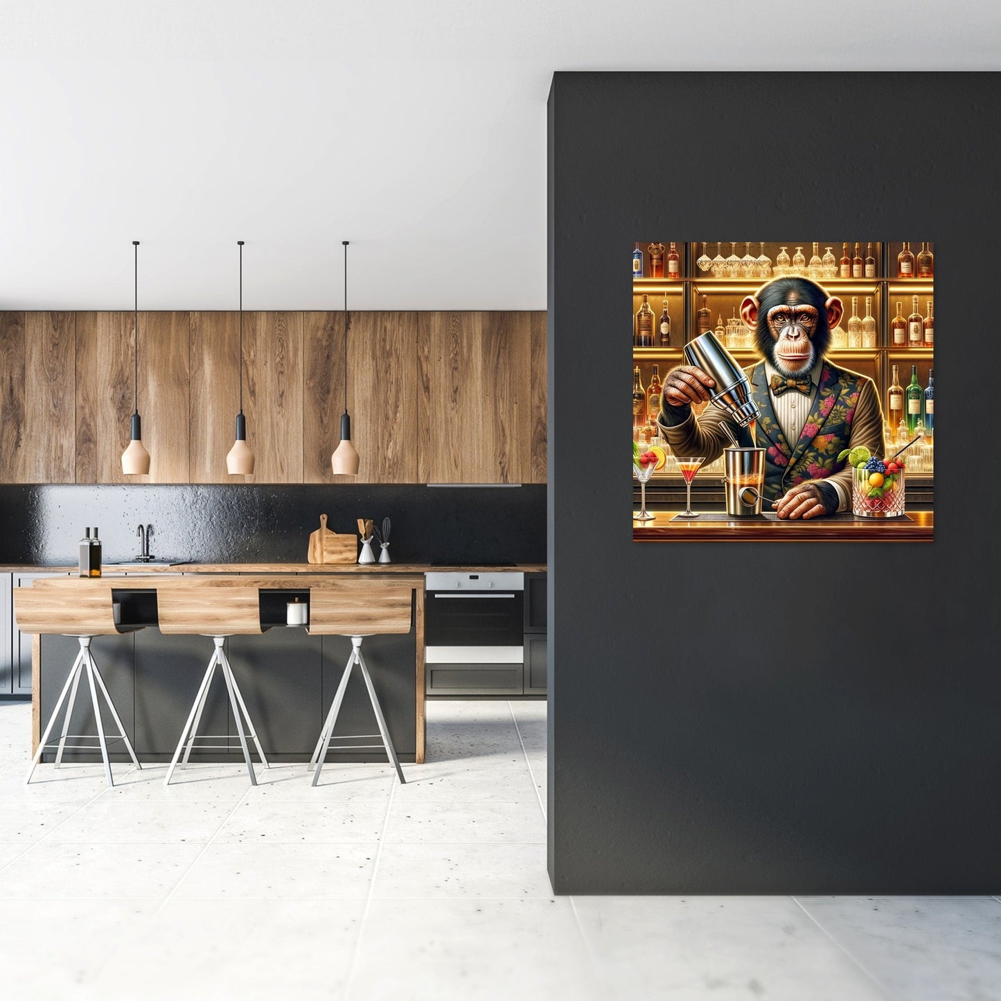 Chimpanzee Mixologist Canvas