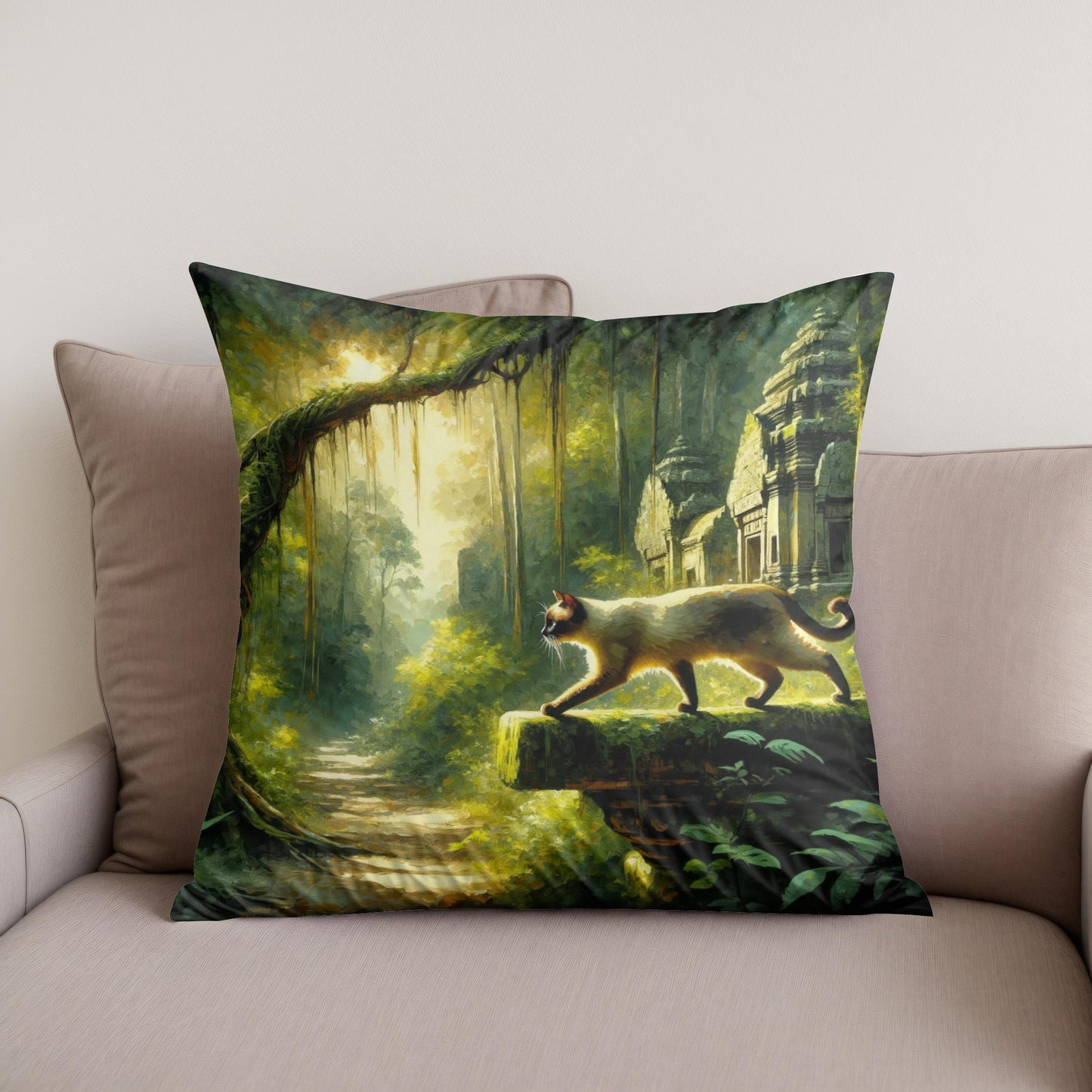 Jungle Temple Sojourn Cotton Cushion